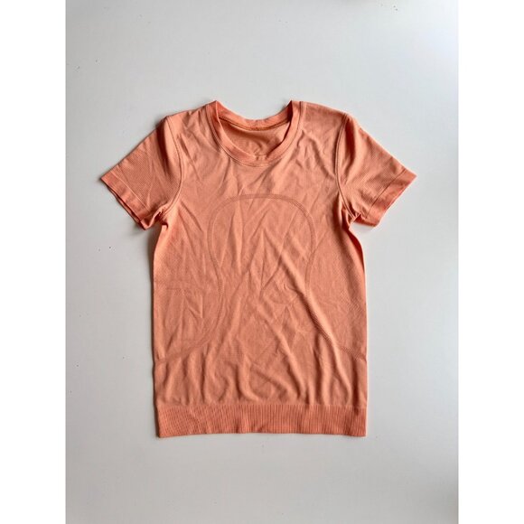 LULULEMON Swiftly Breathe Golden Apricot Orange Short Sleeve T-Shirt, Size 4 - Picture 9 of 16